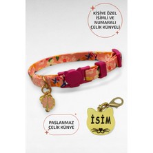 Güvenlik Kilitli Kedi Tasması; Isimli Kedi Tasması, Kedi Isimlik, Kedi Künyesi, Safety Click Desen Y22-TEK Ebat