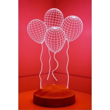 3 Boyutlu 3D Görünümlü Balon LED Lamba