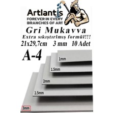 A4 Mukavva Gri 3 mm 10 Adet 1 Paket 21X29.7 cm A-4 Mukavva 3 mm Kalınlığında A-4 Mukavva