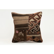 Kilim Wholesale El Yapımı Kilimden Yapılmış Vintage Kırlent Kılıfı, Yün, 40X40 cm