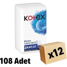 Ultra 9'lu Extra Uzun Gece Pedi, 12'li Paket