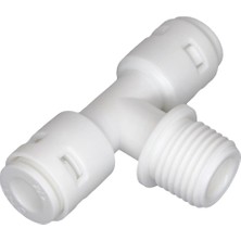 Aquaset Te Bağlantı 3/8″ Dişli – 3/8″ Quick – 3/8″ Quick