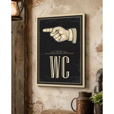 Karbonsoft Wc Tuvalet Tabelası Parmak Işareti Ile Yönlendirme Tabelası Beyaz 15 x 20 Karbonnm2