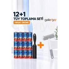 Galeriyo Çok Fonksiyonlu Evcil Hayvan Fırçası ve 12+1 Tüy Toplama Rulosu Ikili Seti