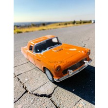 Nostaljik Lezzetler Nostaljik Turuncu 1955 Ford Thunderbird  ( 1/32 Ölçek ) Metal Çek Bırak Araba Kapılar Açılır