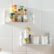 2 Adet Büyük Boy Yapıskanlı Organizer Ofis,banyo,mutfak,tuvalet Rafı Dekoratif Çok Amaçlı Ad