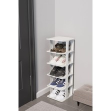 5 Katlı Portatif Ayakkabı Rafı Kolay Kurulum 76X24.5X27.5 cm 6 Raf ve Destek Parçaları ile Beya