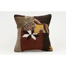 Kilim Wholesale El Yapımı Kilimden Yapılmış Vintage Kırlent Kılıfı, Yün, 40X40 cm