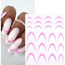 Ombre Efekt French Tırnak Sticker Pembe Nail Art SD-1945