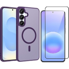 Vendas Galaxy S26 Fe Kılıf M-Safe Şarj Özellikli Vendas Babet Kapak + 9h Cam Ekran Koruyucu