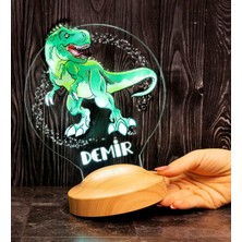 Çocuk Hediyesi Dinozor 3D LED Lamba T-Rex Tasarımlı Çocuk Odası Gece Lambası