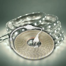 Hortum Şerit LED Dış Ortam, Bahçe, Açık Alan Aydınlatma 220V Fişli SB-6539 (Beyaz, 10 Metre)