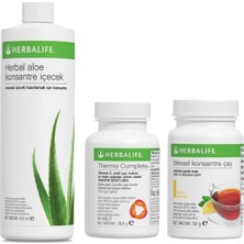 Herbalife Yağ Yakıcı Aylık Paket Limon Çay 50GR + Thermo + Aloe Vera Içecek