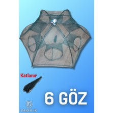 Darovik Balık Kapanı Şemsiye Tuzak 6 Göz Katlanır Yengeç Pinter