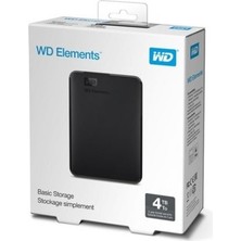Wd WDBU6Y0040BBK-WESN, Elements, 4tb, 2.5", Usb3.0, Taşınabilir, Harici Hdd, Siyah (Türkiye Dis