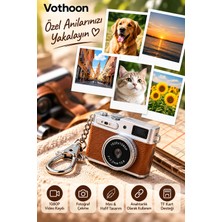 Vothoon Mini Retro Dijital Kamera 1080P Full Hd Fotoğraf & Video Çekimi LCD Ekran Mini Kamera Tf Kart Destekli