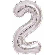 Ed Collection Benim - 2 Rakamı Gümüş Folyo Balon 16 Inch 40 cm