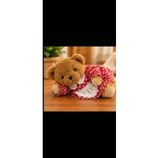 Xuping Kırmızı Elbiseli Peluş Ayıcık Oyuncak Sevimli Ayı Hediye 30 cm