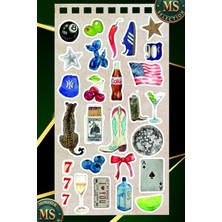 Store Vintage Karışık Sticker Seti 25'li Laptop Tablet Defter Sticker Paketi