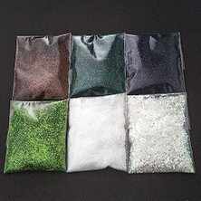 Toz Sim Glitter Makyaj Süsleme Seti, Nail Art, 6 Renk, 15 G x 6, Toplam 90 G