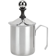 304 Çelik 500 ml Manuel Presli Kahve Süt Köpürtme Potu Sütlük Pitcher MT192
