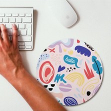 Hediyesepeti Minimal Renkli Tasarımlı Yuvarlak Mousepad - Mouse Pad - Fare Altlığı