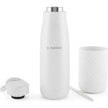 Store 500 ml Pipetli Beyaz Çelik Matara/termos - Silikon Gövdeli (Plus) - 50008