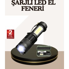 Store Küçük Boy Şarjlı LED El Feneri Taşınabilir Klipsli