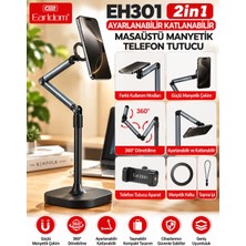 Azurtech Earldom EH301 2in1 Masaüstü Manyetik Telefon Tutucu Ayarlanabilir Katlanabilir 360°
