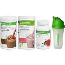 Herbalife Aylık Ekonomik Set 1 Çikolatalı X1 Ahududu Shake X100 gr Çay x Shaker