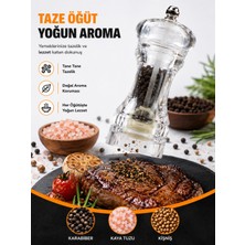 Zeyn Gross Akrilik Baharat Değirmeni Karabiber Tuz Öğütücü Şeffaf El Tipi Öğütme Değirmeni