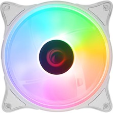 Store Rampage Glare F50 38CFM 1200RPM 12CM Rainbow 3p+4p Molex Soketli Kasa Soğutma Fanı 38CFM 1200RPM 12CM Gökkuşağı (Beyaz)