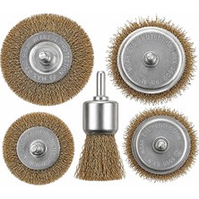 Store Kyrotech 5 Parça Matkap Tel Fırça Seti, Pirinç Tel Fırça Uçları, Pas Temizleme, Metal Yüzey Temizleme, 4500 Rpm Dayanıklı, Matkap ve Havalı Alet Uyumlu