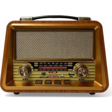 Store RT-680 Gerçek Ahşap Eskitme Bluetooth Hoparlör Mp3 Çalar Müzik Kutusu Nostaljik Radyo