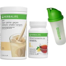 Herbalife Set 1 Adet Vanilya Shake 1 Adet Limon Aromalı Çay 50 gr 1 Adet Shaker