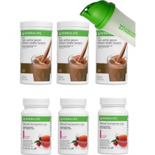 Herbalife Shake 3 Adet Çikolata + Çay 3 Adet Ahududu + Shaker Hediye