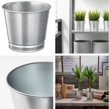 Store Saksı Paslanmaz Çelik Bitki Saksısı Boyanabilir 9cm