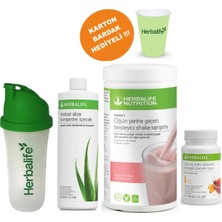 Herbalife Set2 Shake Ahududu Beyaz Çikolata Aloe Konsantre Içecek Shaker Şeftali Çay 50 gr