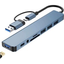 Store 8 In 2 USB Type-C To USB A, USB C, Sd/tf Kart Okuyucu – MacBook ve Laptop Uyumlu Çok Portlu USB Hub Çoğaltıcı