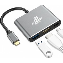 Store Type-C 3'ü 1 Arada USB Hub HDMI Dönüştürücü ve USB Adaptör Hu-07