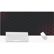 Store Kaymaz Kırmızı Petek Desenli Oyuncu Gaming Mouse Pad 40X90CM