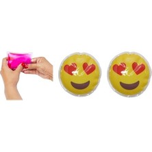 Kalpli Emoji Şekilli Cep Sobası, El Isıtıcı, 2 Adet Sıcak Su Torbası Pvc 9 cm