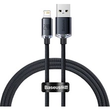 Crystal Shine Lightning Hızlı Şarj Kablosu, 1.2m, iPhone Uyumlu, Güçlendirilmiş Yapı, Dayanıklı, Hızlı Veri Aktarımı, Siyah