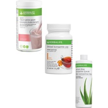 Herbalife Shake 1 Adet Ahududulu 1 Adet Şefatli Çay 50 gr ve 1 Adet Herbal Aloe Içecek