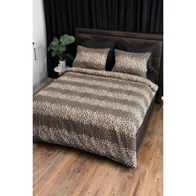 Store Denizli Çeyiz Çift Kişilik Çarşafı Lastikli Nevresim Takımı Leopar