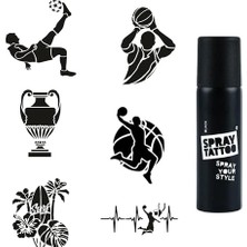 Sporcu Modelleri Spray Tattoo Geçici Dövme Yapma Seti Sprey Dövme Kiti
