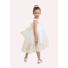 Ugly Duck 01-05 Yaş Kız Bebek Krem Minik Kuyruklu Abiye Elbise - Krem