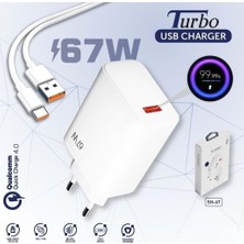 Store 67W Turbo Hızlı Şarj Adaptörü ve Data Kablosu Beyaz PDA-067 2ın1 (Yerli Üretim)