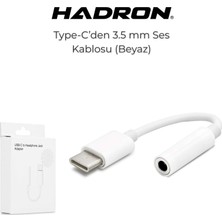 Store Type-C To 3.5 mm Kulaklık Dönüştürücü Ses Kablosu, Aux ve Hoparlör Adaptörü (Beyaz)