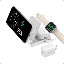 Store Maggo 3in1 Kablosuz Katlanır Şarj B25M8, Beyaz
